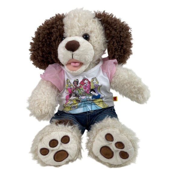 Build A Bear Workshop 2013 Plush 16" White Brown Spotted Puppy Dog w/Outfit - Picture 1 of 16